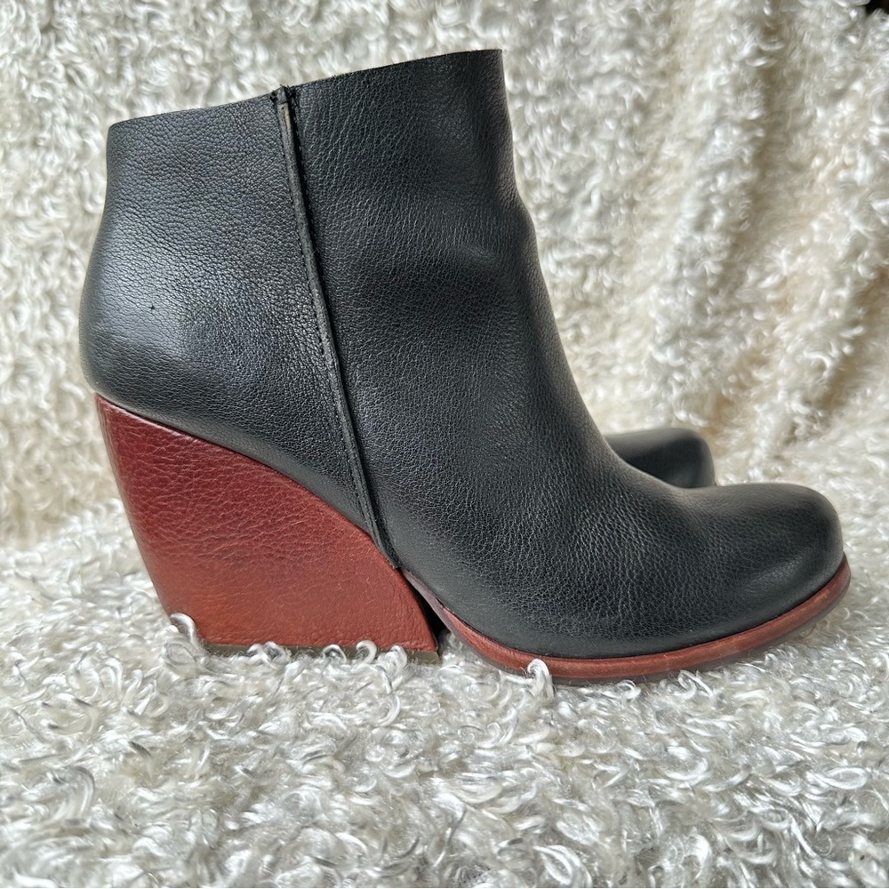 Kork-Ease Black and Brown Ankle Booties